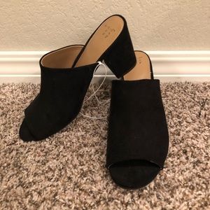 A New Day chunky heel slides.